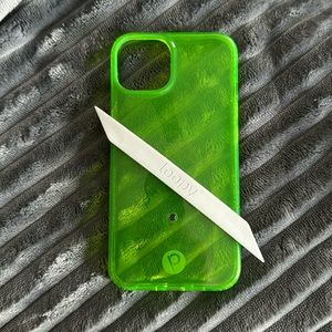 iPhone 13 6.1” Righty Clear Neon Green Gloss Loopy Case